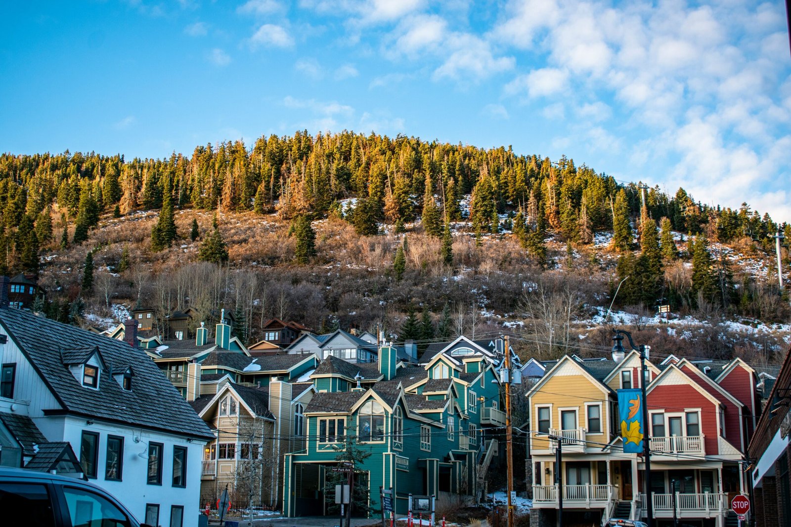 Aerial view of Deer Valley ski resort in Park City Utah, a primary driver of short-term rental demand in peak ski season.